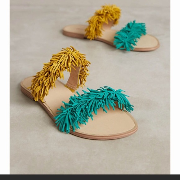 Anthropologie Shoes - Stunning Anthropologie suede fringe tassel sandal